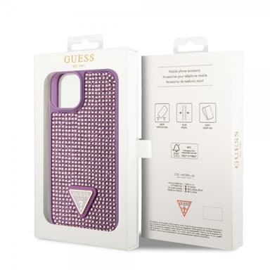 Guess iPhone 15 Skal Rhinestone Lila