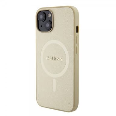 Guess iPhone 15 Skal Saffiano MagSafe Beige