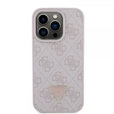 Guess iPhone 15 Pro Skal 4G Metal Triangle Strass Rosa