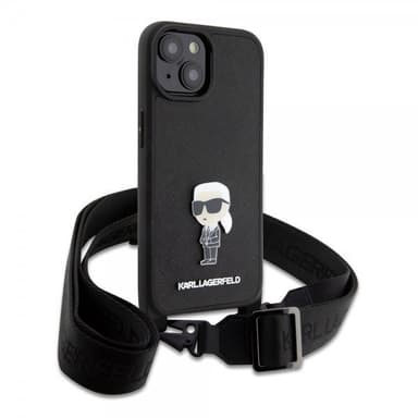 Karl Lagerfeld iPhone 15 Plus Skal Saffiano Crossbody Svart
