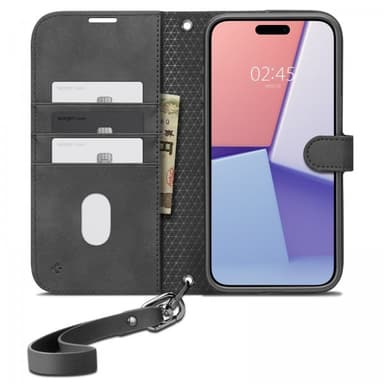 Spigen iPhone 15 Pro Fodral Wallet S Pro Svart