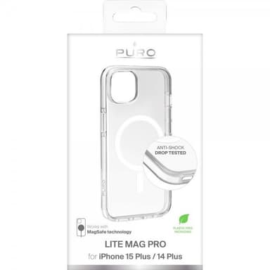 Puro iPhone 15 Plus Skal LITE MAG PRO Transparent Klar