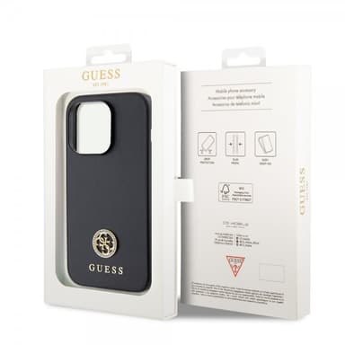 Guess iPhone 15 Pro Max Skal Metal Logo Strass Svart