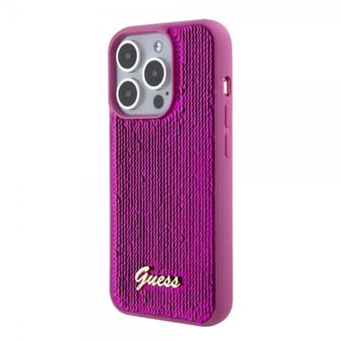 Guess iPhone 15 Pro Skal Sequin Fuschia