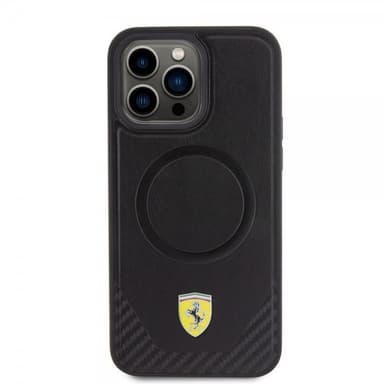 Ferrari iPhone 15 Pro Max Skal Carbon PU Leather MagSafe Svart