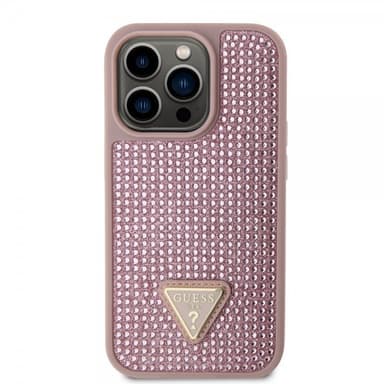 Guess iPhone 15 Pro Skal Rhinestone Rosa