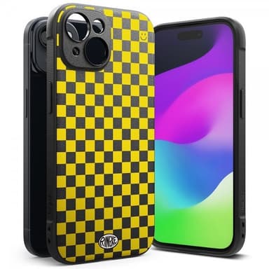 Ringke iPhone 15 Skal Onyx Design Checkerboard Yellow