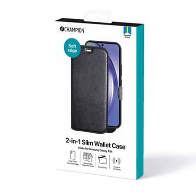 Champion Samsung Galaxy A54 5G Fodral 2-in-1 Slim Wallet Case Svart