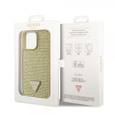 Guess iPhone 15 Pro Max Skal Rhinestone Guld