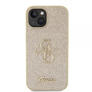Guess iPhone 15 Skal Fixed Glitter Guld