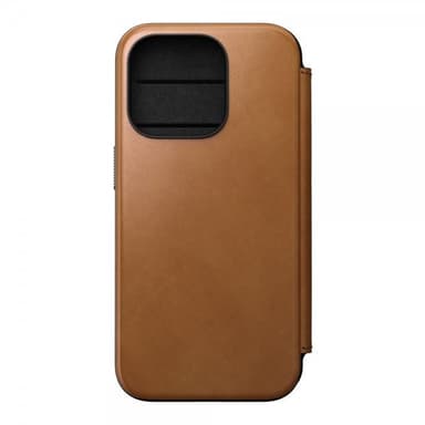 NOMAD iPhone 15 Pro Fodral Modern Leather Folio English Tan