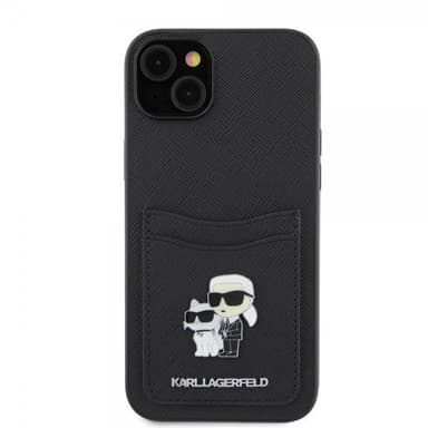 Karl Lagerfeld iPhone 15 Skal Saffiano Double Cardslot Svart