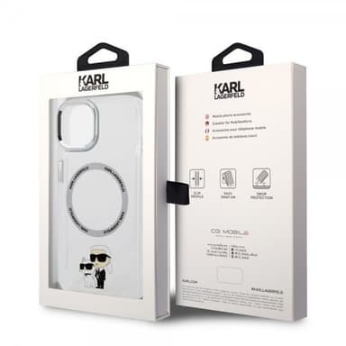 Karl Lagerfeld iPhone 15 Skal NFT Karl & Choupette Transparent