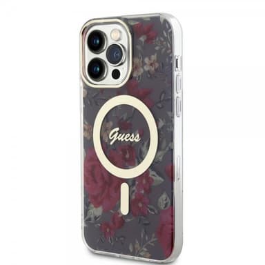 Guess iPhone 14 Pro Max Skal Flower MagSafe Kaki