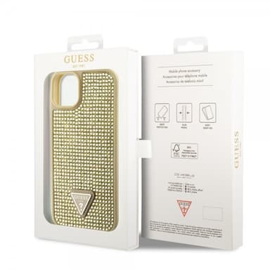 Guess iPhone 15 Skal Rhinestone Guld