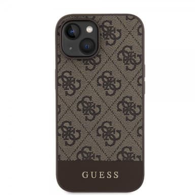 Guess iPhone 15 Skal Bottom Stripe MagSafe Brun