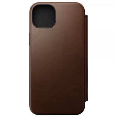 NOMAD iPhone 15 Plus Fodral Modern Leather Folio Brun