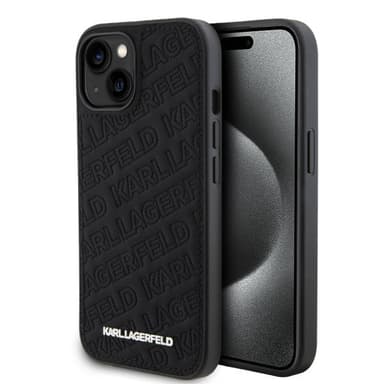 Karl Lagerfeld iPhone 15 Skal Quilted K Pattern Svart