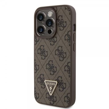 Guess iPhone 15 Pro Skal 4G Metal Triangle Strass Brun