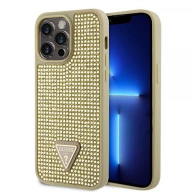 Guess iPhone 15 Pro Max Skal Rhinestone Guld