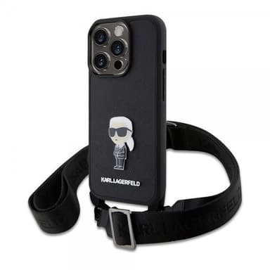 Karl Lagerfeld iPhone 15 Pro Skal Saffiano Crossbody Svart