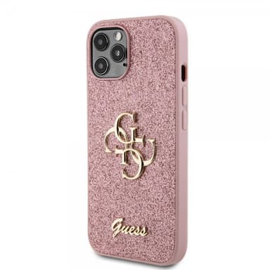 Guess iPhone 12/iPhone 12 Pro Skal Fixed Glitter Rosa