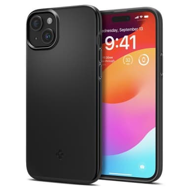 Spigen iPhone 15 Plus Skal Thin Fit Svart