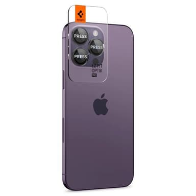 Spigen iPhone 14/15 Pro & Pro Max Kameralinsskydd GLAS.tR EZ Fit Optik Pro 2-pack Svart
