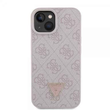 Guess iPhone 15 Skal 4G Metal Triangle Strass Rosa