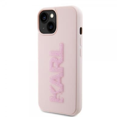 Karl Lagerfeld iPhone 15 Skal 3D Rubber Karl Rosa