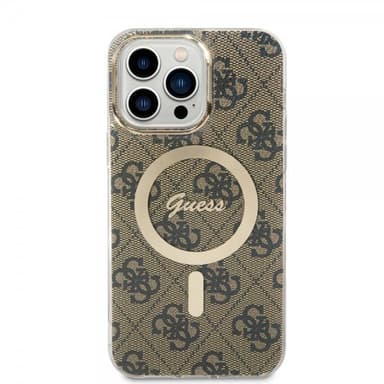 Guess iPhone 14 Pro Max Skal 4G Pattern MagSafe Brun