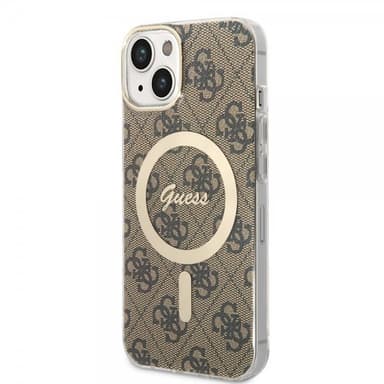 Guess iPhone 14 Skal 4G Pattern MagSafe Brun