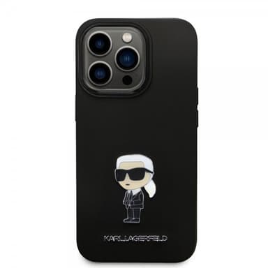 Karl Lagerfeld iPhone 15 Pro Skal Ikonik Metal Pin Svart