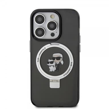 Karl Lagerfeld iPhone 15 Pro Max Skal Ring Stand MagSafe Svart