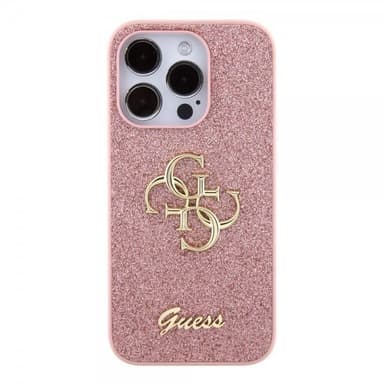 Guess iPhone 15 Pro Skal Fixed Glitter Rosa