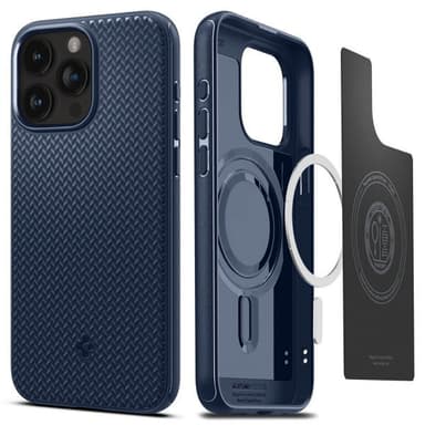 Spigen iPhone 15 Pro Skal Mag Armor MagFit Navy Blue