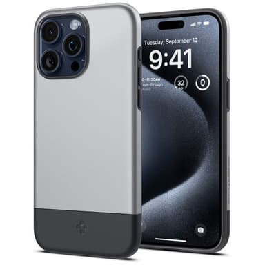 Spigen iPhone 15 Pro Skal Style Armor MagFit Classic Silver