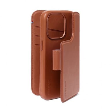 Decoded iPhone 15 Pro Fodral Leather Detachable Wallet Tan