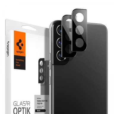 Spigen Samsung Galaxy S22/Galaxy S22 Plus Kameralinsskydd Glas.tR Optik 2-pack Svart