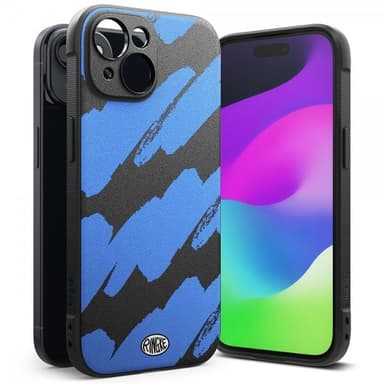 Ringke iPhone 15 Skal Onyx Design Blue Brush