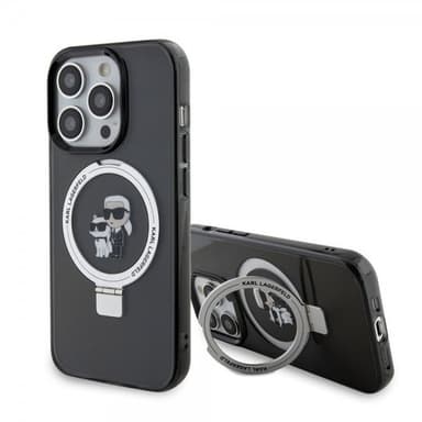 Karl Lagerfeld iPhone 15 Pro Max Skal Ring Stand MagSafe Svart