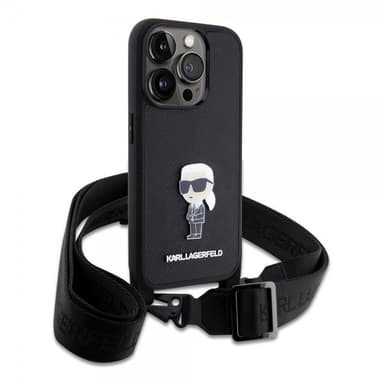 Karl Lagerfeld iPhone 15 Pro Skal Saffiano Crossbody Svart