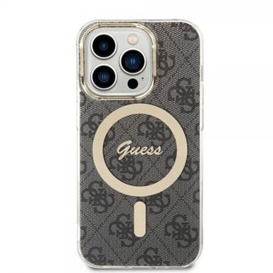 Guess iPhone 14 Pro Skal 4G Pattern MagSafe Svart