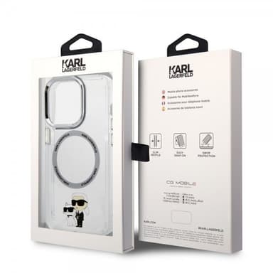 Karl Lagerfeld iPhone 15 Pro Skal NFT Karl & Choupette Transparent