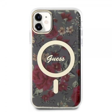 Guess iPhone 11 Skal Flower MagSafe Kaki
