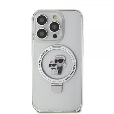 Karl Lagerfeld iPhone 15 Pro Skal Ring Stand MagSafe Vit