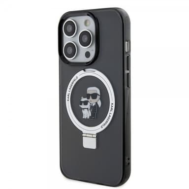 Karl Lagerfeld iPhone 15 Pro Max Skal Ring Stand MagSafe Svart