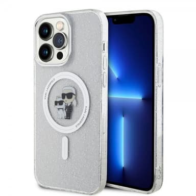 Karl Lagerfeld iPhone 15 Pro Max Skal Karl & Choupette Glitter MagSafe Transparent