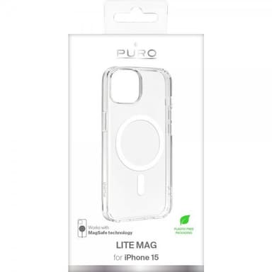 Puro iPhone 15 Skal LITE MAG Transparent Klar