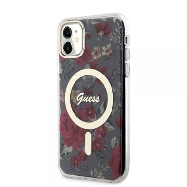 Guess iPhone 11 Skal Flower MagSafe Kaki